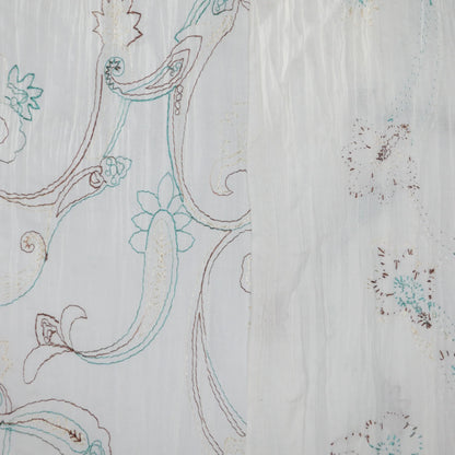 White Crinkle Embroidered Polycotton per/metre