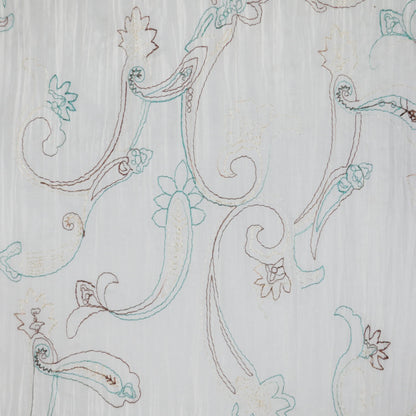 White Crinkle Embroidered Polycotton per/metre