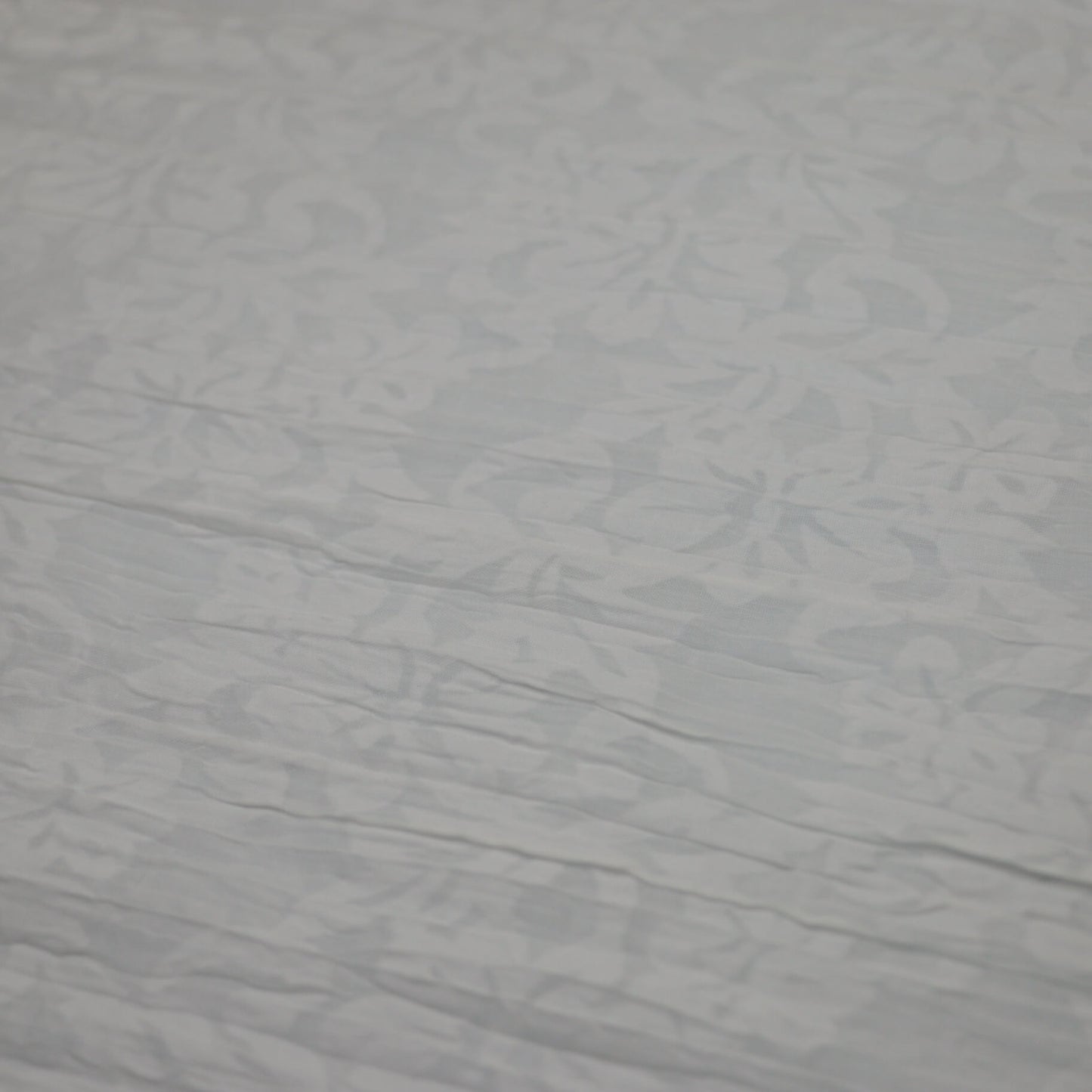 White Floral Crinkled Devore 1m