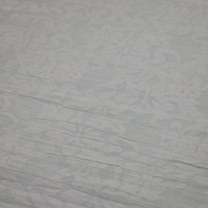 White Floral Crinkled Devore 1m