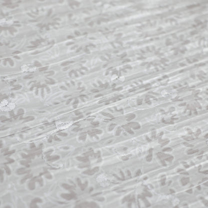 White Floral Embroidered Devore per/metre