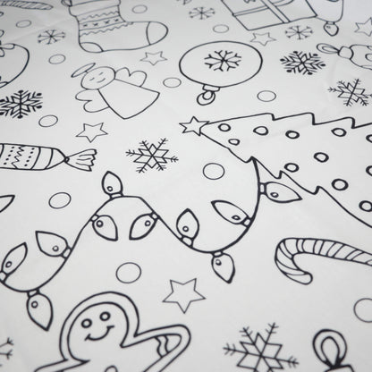 White Little Johnny Colouring-In Cotton Festive