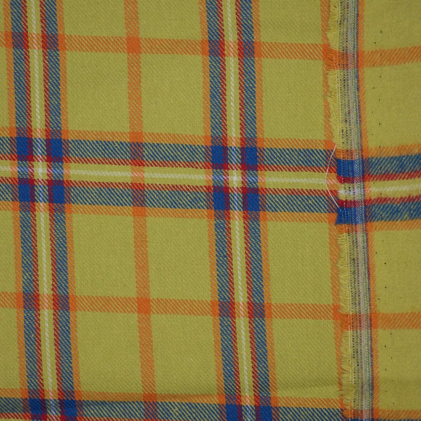 Yellow/Blue Tartan Brushed Cotton 1m