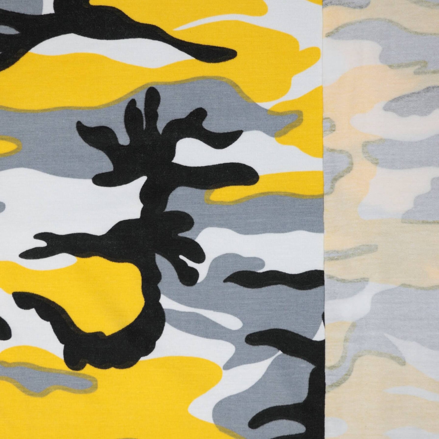 Yellow Camo Cotton Jersey per/metre