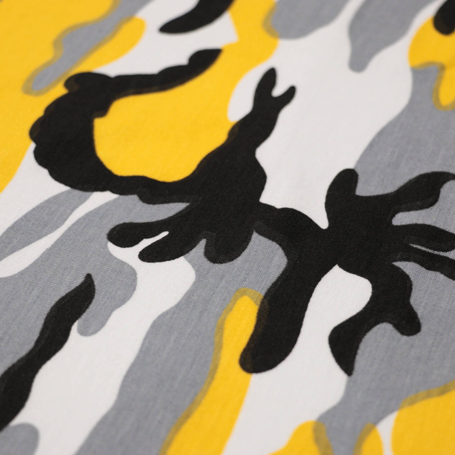 Yellow Camo Cotton Jersey per/metre