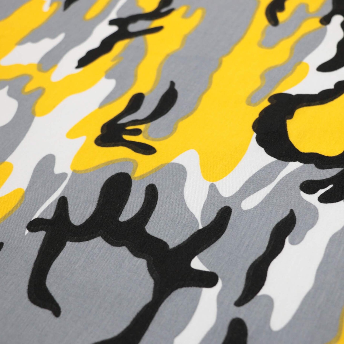 Yellow Camo Cotton Jersey per/metre