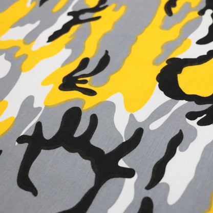 Yellow Camo Cotton Jersey per/metre
