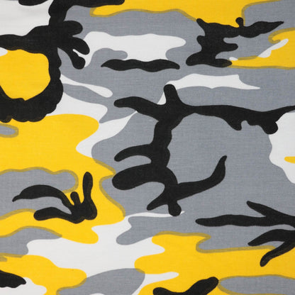 Yellow Camo Cotton Jersey per/metre