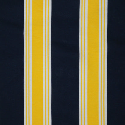 Yellow & Navy Stripe Cotton 1m