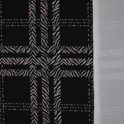 Zebra Check Black Liverpool Crepe per/metre