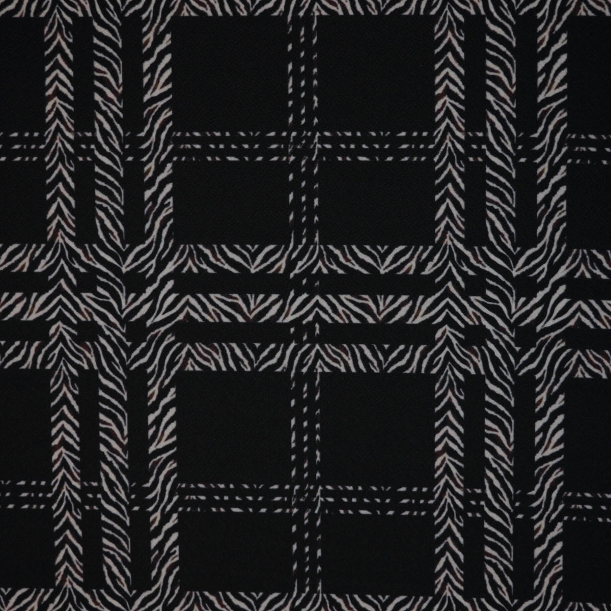 Zebra Check Black Liverpool Crepe per/metre