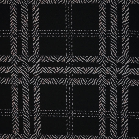 Zebra Check Black Liverpool Crepe per/metre