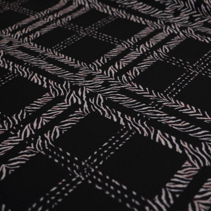 Zebra Check Black Liverpool Crepe per/metre