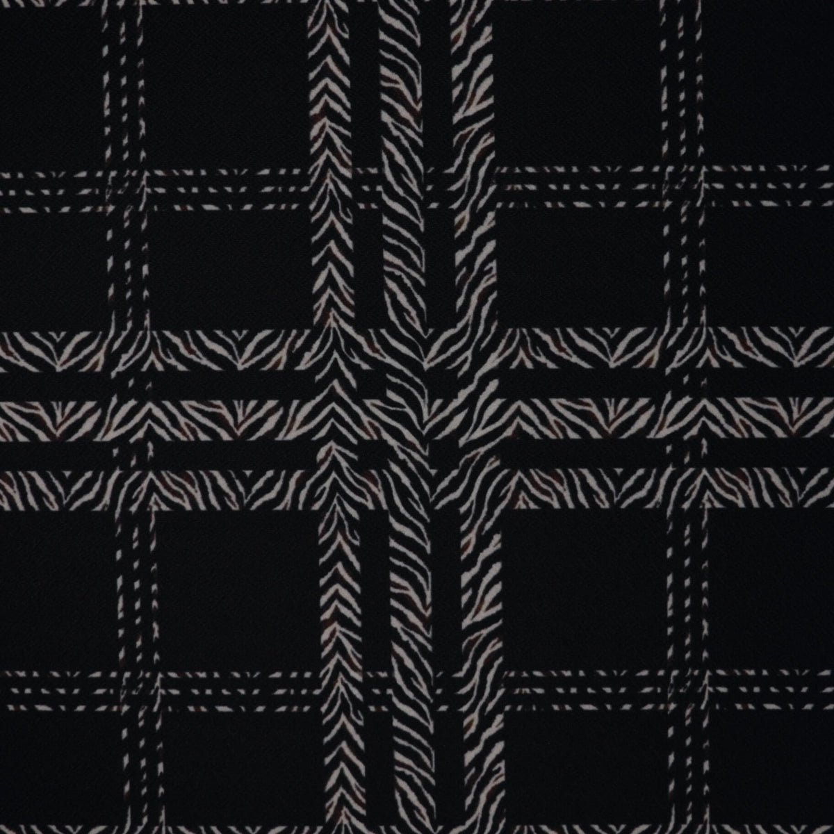 Zebra Check Black Liverpool Crepe per/metre