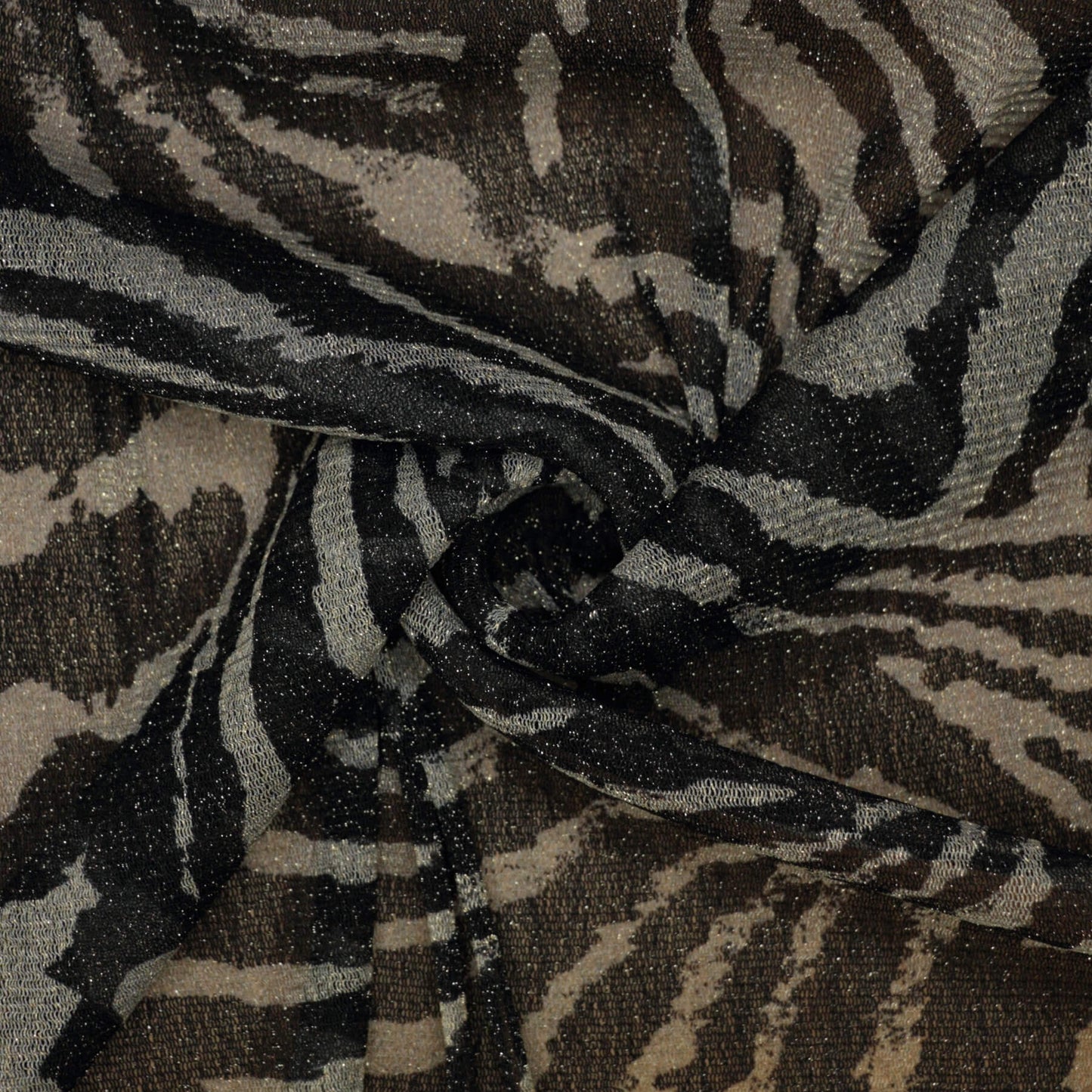 Zebra Print Lurex Mesh per/metre