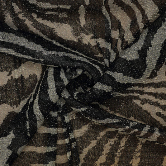 Zebra Print Lurex Mesh per/metre