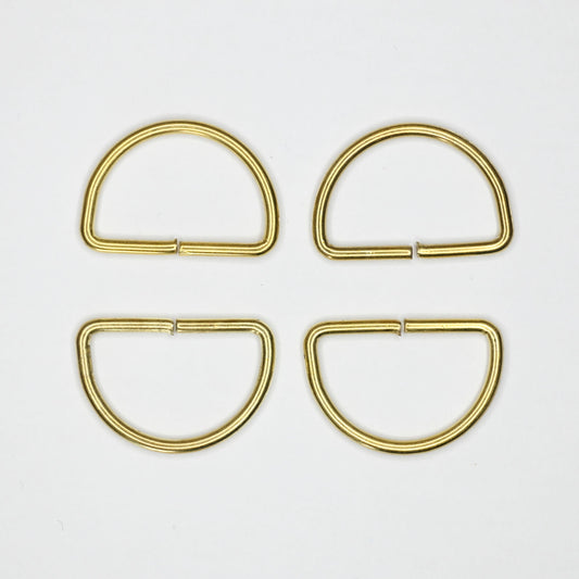 Metal Golden D-Rings 25mm x 4pk