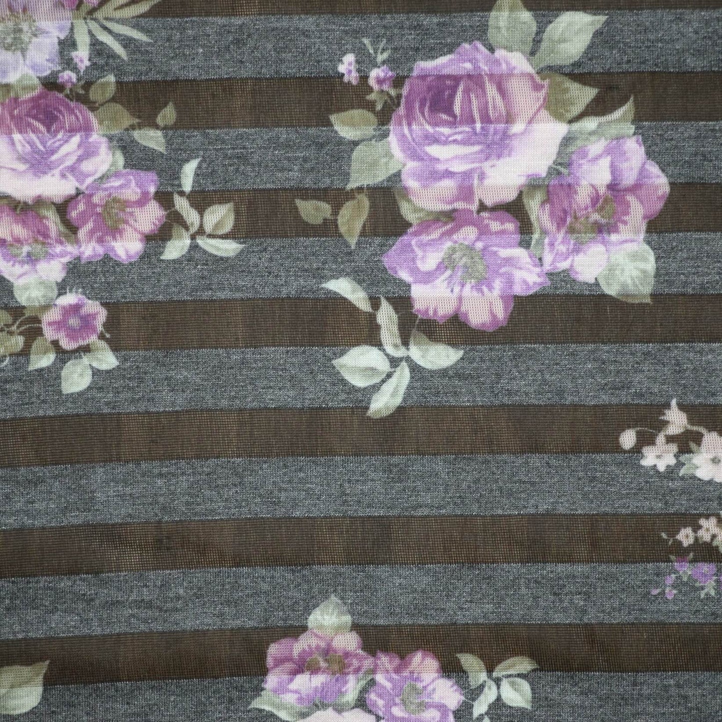 Purple Stripe Floral Burnout Jersey 1m